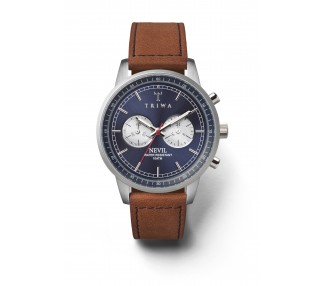 Triwa 'Blue Steel Nevil' Watch - Brown Sewn Classic