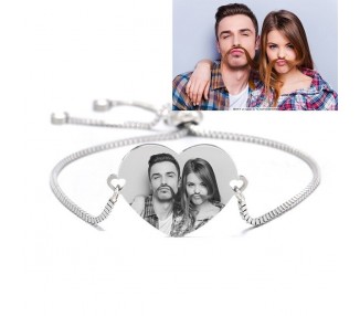 Pulseras personalizadas para mujer, brazaletes ajustables de acero inoxidable