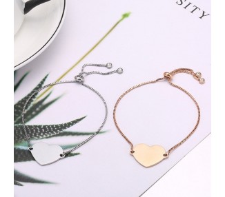 Pulseras personalizadas para mujer, brazaletes ajustables de acero inoxidable