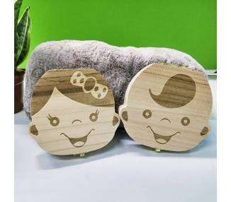 Caja de madera para guardar los dientes de los bebés, organizador, para ninos