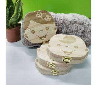 Caja de madera para guardar los dientes de los bebés, organizador, para ninos