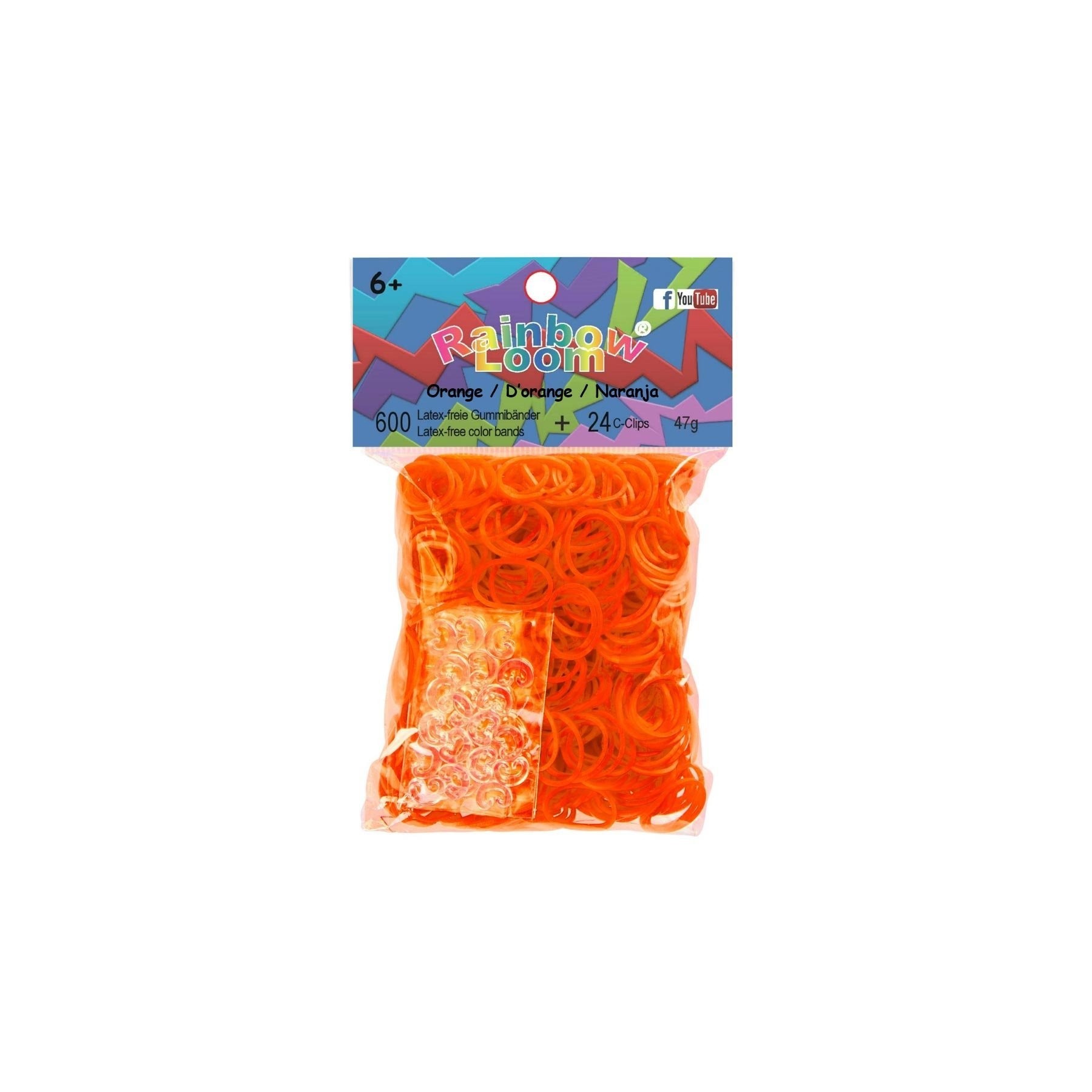Rainbow Loom, Naranja, Bandas, 600 Piezas
