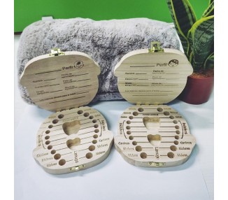 Caja de madera para guardar los dientes de los bebés, organizador, para ninas