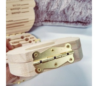 Caja de madera para guardar los dientes de los bebés, organizador, para ninas