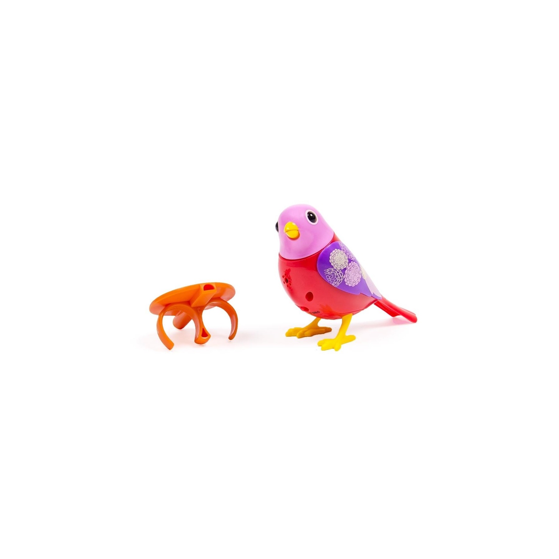 DigiBird with Whistle Ring - Scarlett - Orange with pink and purple