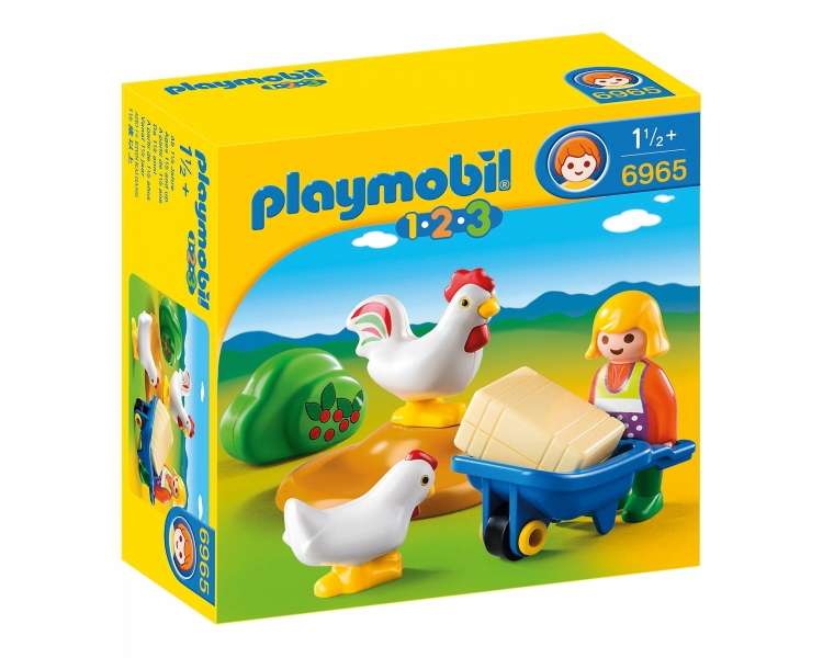 Playmobil - 1-2-3 - Farmer's Wife with Hens (6965)