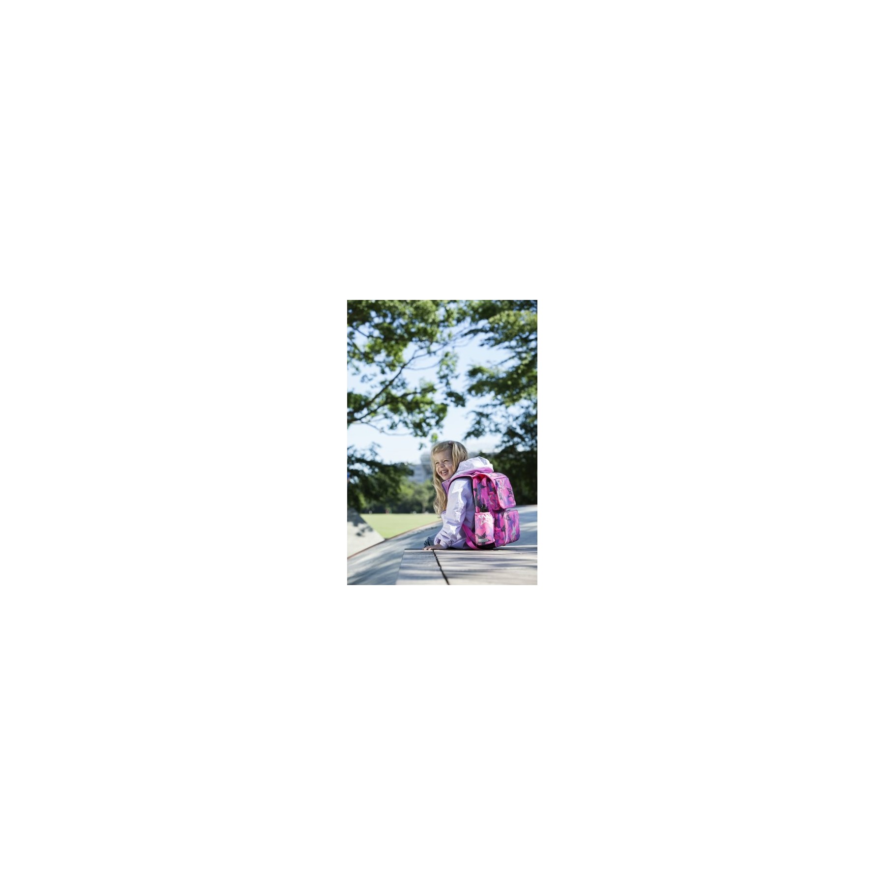 Ticket to Heaven - Classic Schoolbag - Neon pink star (10049-3150-005 )