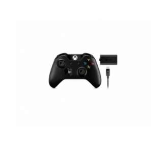 Xbox One Controller Controlador Mando Inalambrico con 3.5mm Headset Jack, Play And Charge Kit bundle (Negro)