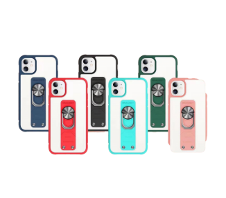 Funda Gel Bracket iPhone 12 Mini Iman con soporte de Anilla 4-Colores