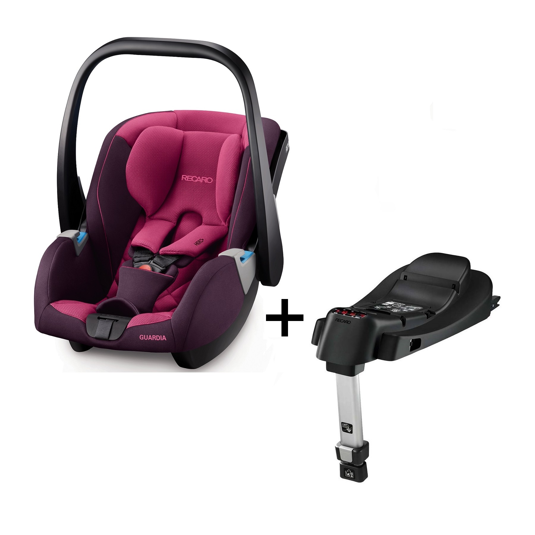 Recaro - Guardia Incl. Smart Click Isofix Base - Power Berry
