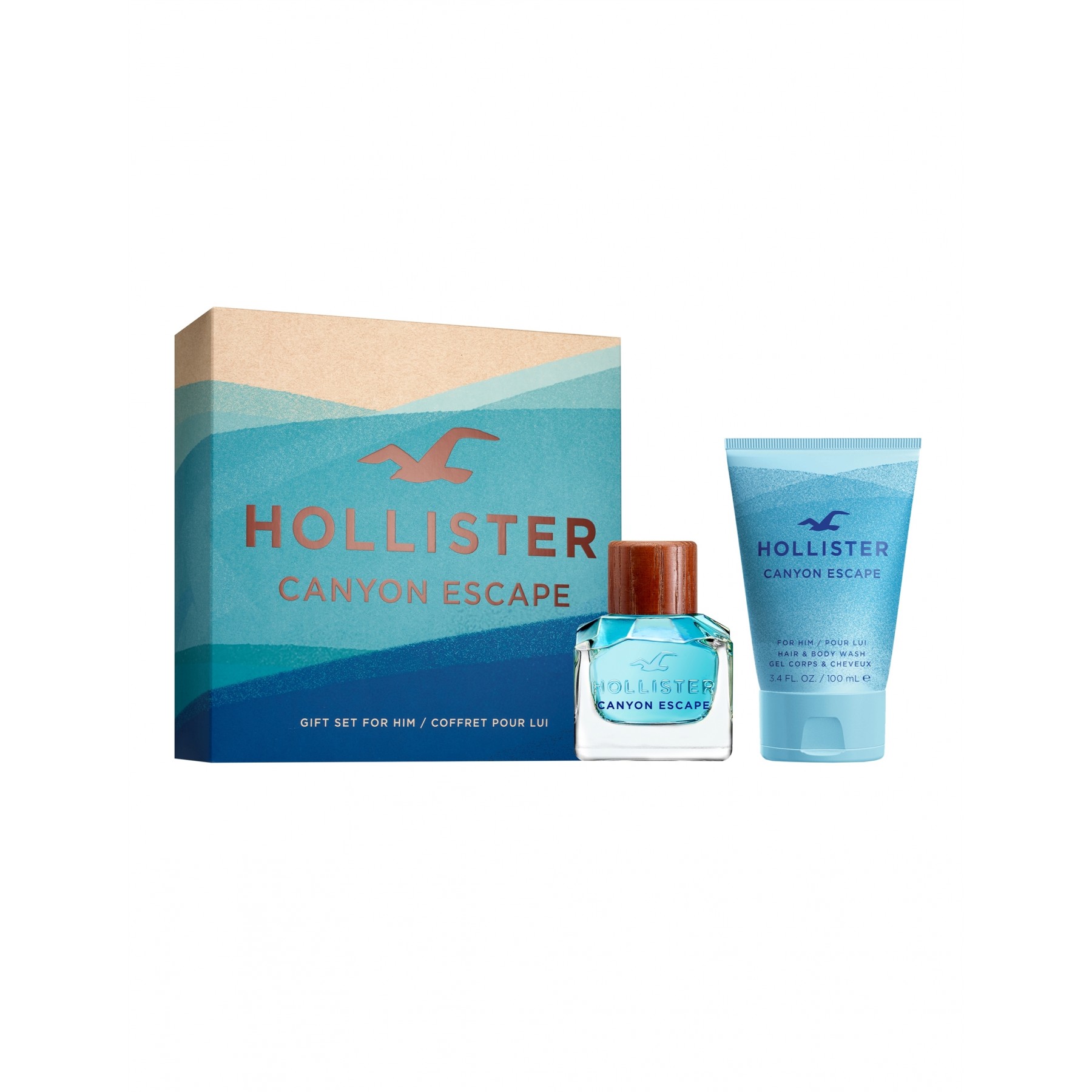 Hollister -  Canyon Escape for Him EDT 50 ml + Hair & Body Wash 100ml - Giftset
