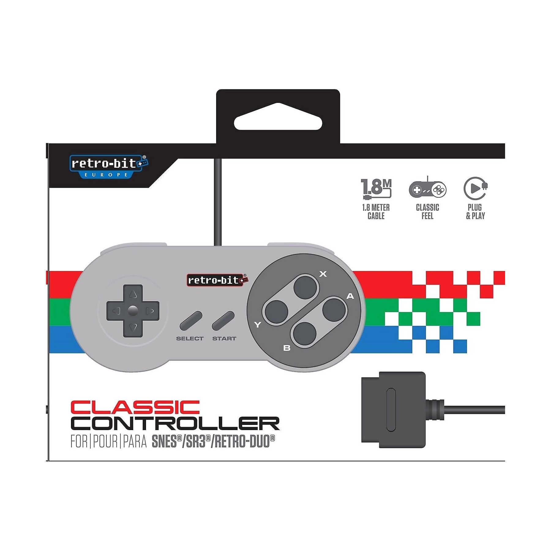 Retro-Bit Classic 16-Bit Controller Controlador Mando Retro-Bit Classic 16-Bit Controller Controlador Mando