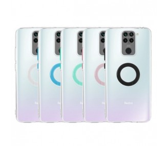 Funda Xiaomi Redmi Note 9 Transparente con Anilla - 5 Colores