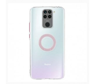 Funda Xiaomi Redmi Note 9 Transparente con Anilla - 5 Colores