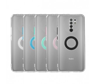 Funda Xiaomi Redmi 9 Transparente con Anilla - 5 Colores