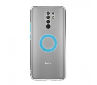 Funda Xiaomi Redmi 9 Transparente con Anilla - 5 Colores