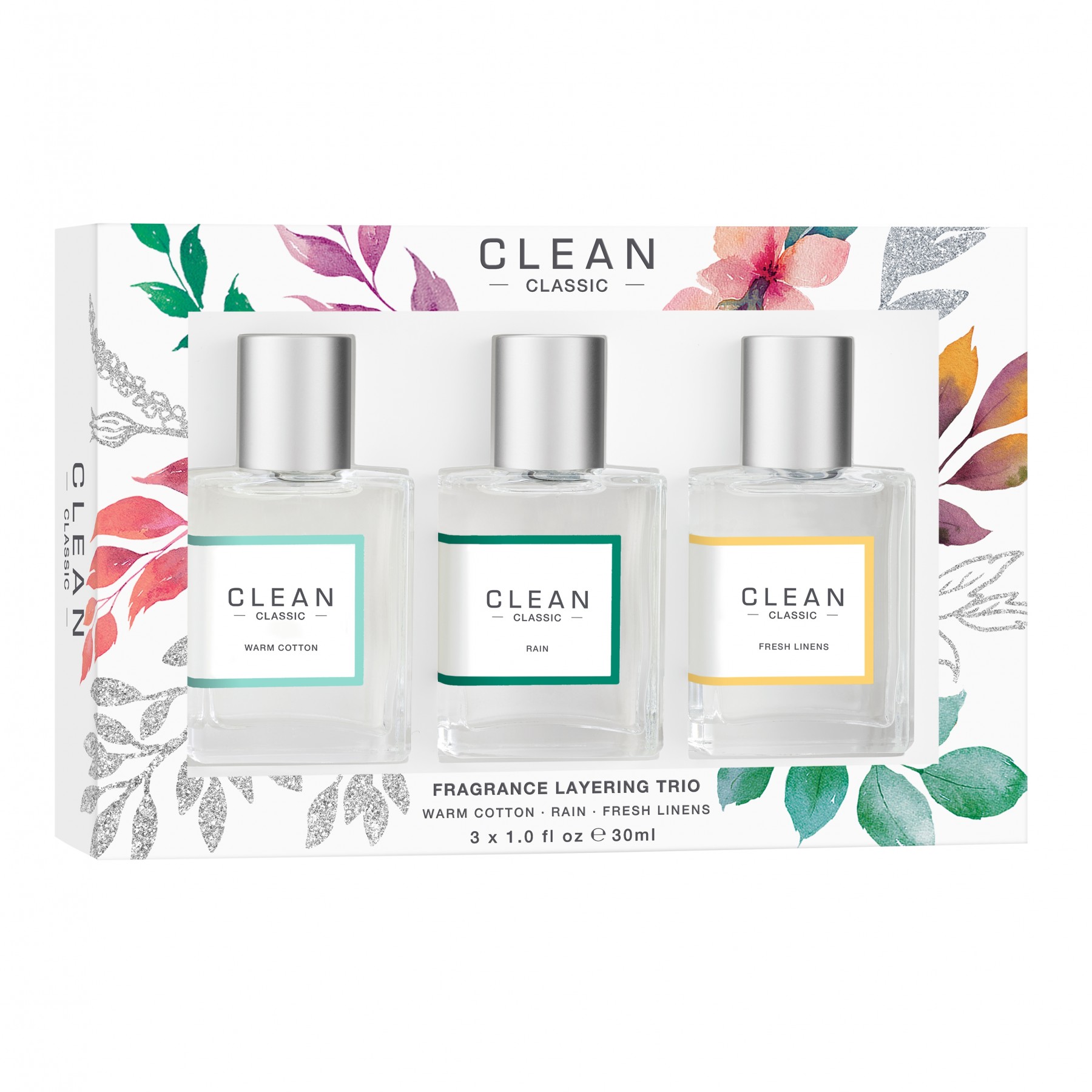 Clean - Layering Trio Warm Cotton, Fresh Lines & Rain 3x30 ml