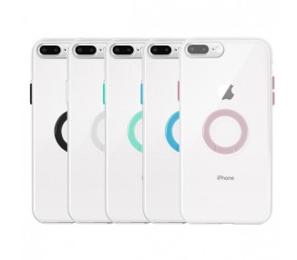 Funda iPhone 7/8 Plus Transparente con Anilla - 5 Colores