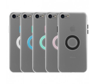 Funda iPhone 7/8 Transparente con Anilla - 5 Colores