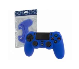 ZedLabz soft silicone rubber skin grip cover for Sony PS4 Controller Controlador Mando con ribbed handle - Azul