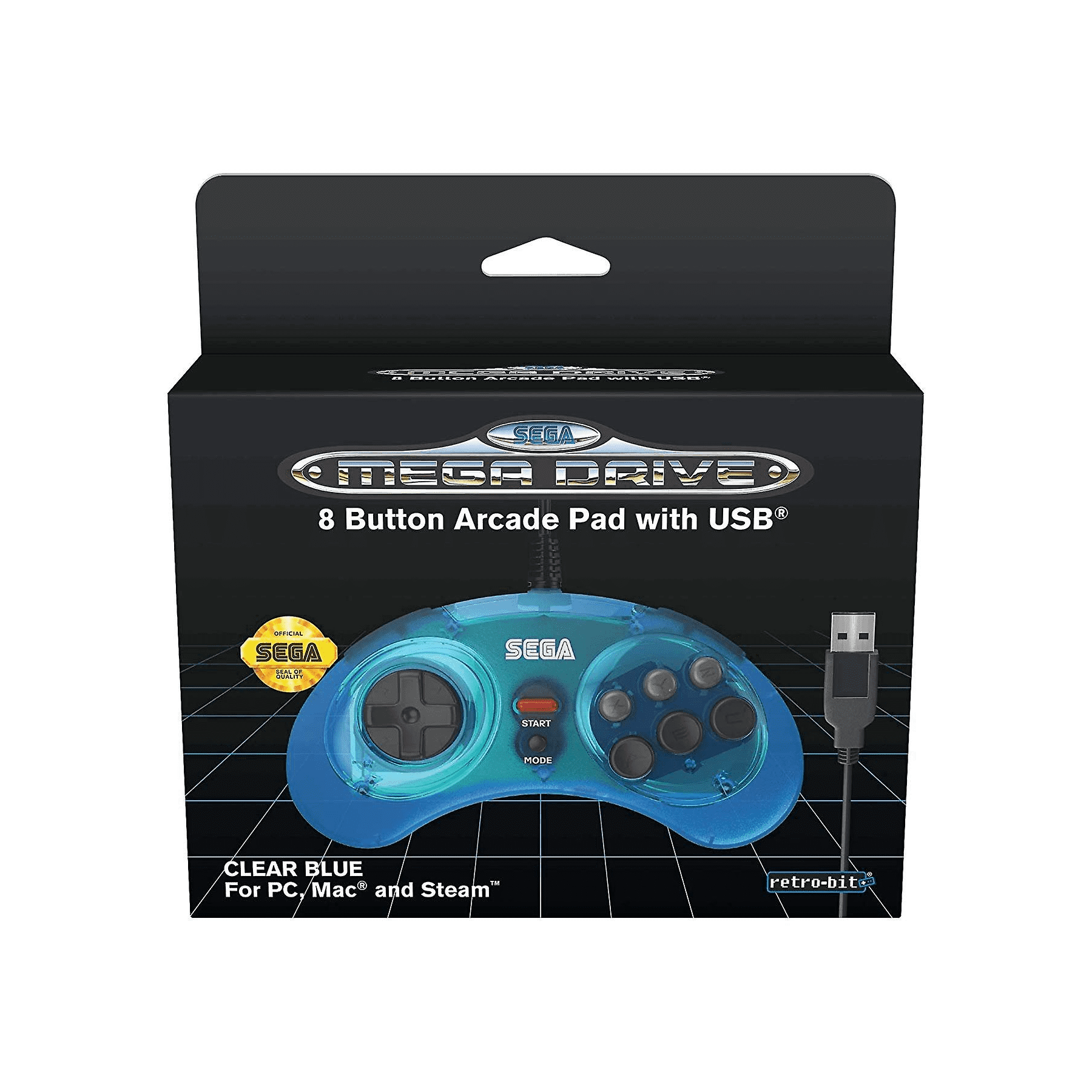 Retro-Bit SEGA Mega D. 8-B USB Blue