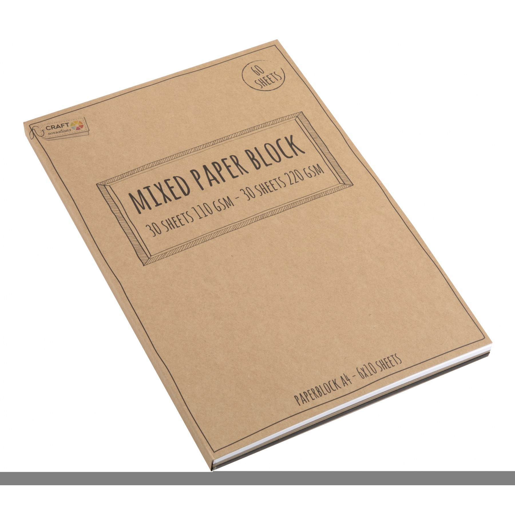 Sensaciones Artesanales, Bloque De Papel A4 60 Hojas, (K-Cr0818/21Ge)