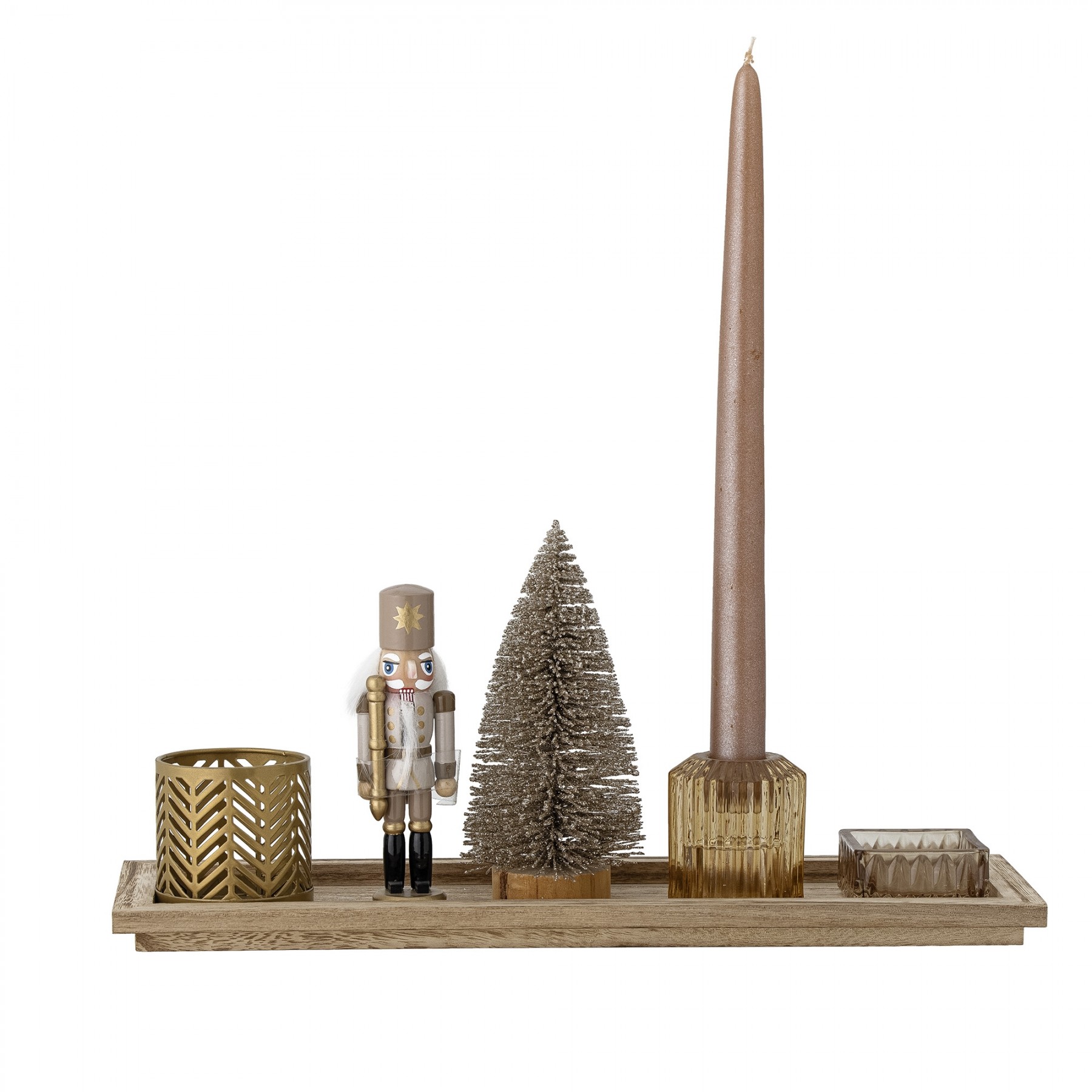 Bloomingville - Sanga Christmas Tray w/Votive - Gold (82057164)
