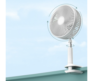 Ventilador APOKIN F8 Recargable 1800mha de Pinza Blanco