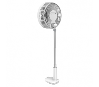 Ventilador APOKIN F8 Recargable 1800mha de Pinza Blanco