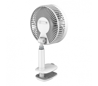 Ventilador APOKIN F8 Recargable 1800mha de Pinza Blanco