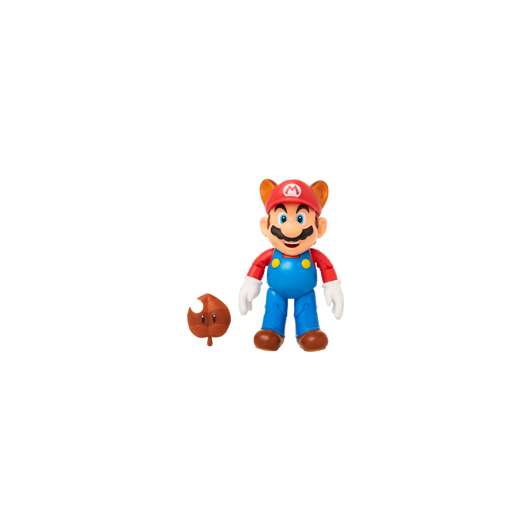 Super Mario - Raccoon Mario + Feuille - 10cm figurine Boxset Exclusive + accessoires (406072)