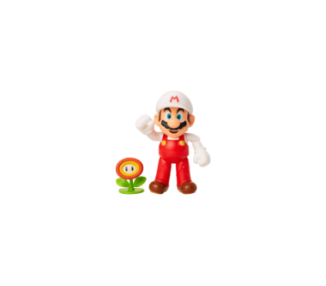 Super Mario - Fire Mario + Fleur - 10cm figurine Boxset Exclusive + accessories (406092)