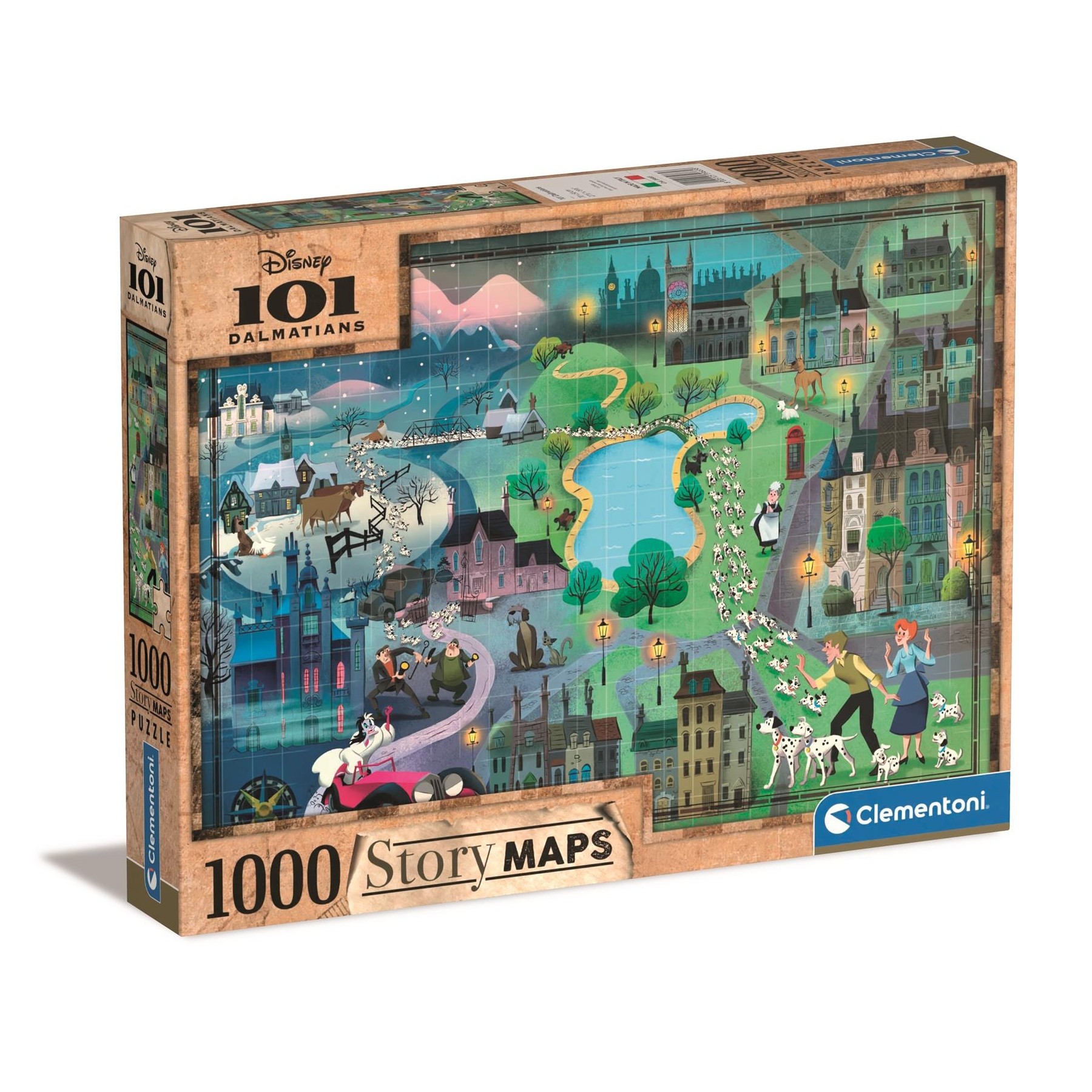 Clementoni - Maps Puzzle 1000 pcs - 101 Dalmatinas (39665)
