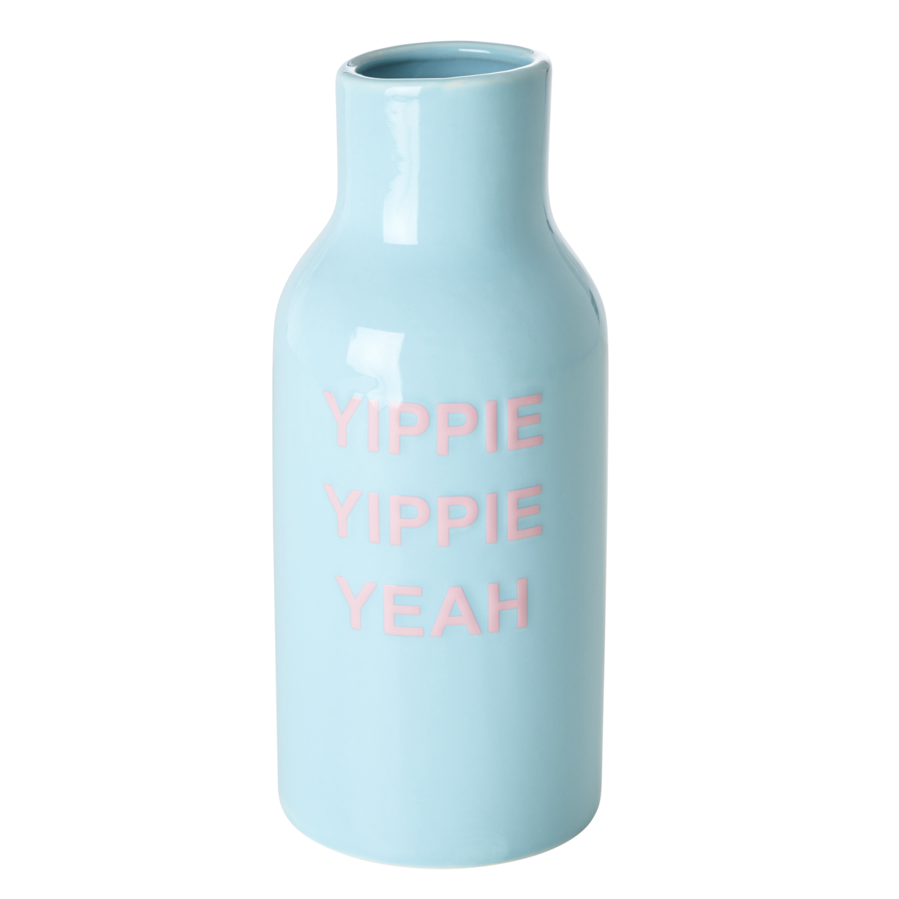 Rice - Ceramic Vase w. Text -  Yippie Yippie Yeah