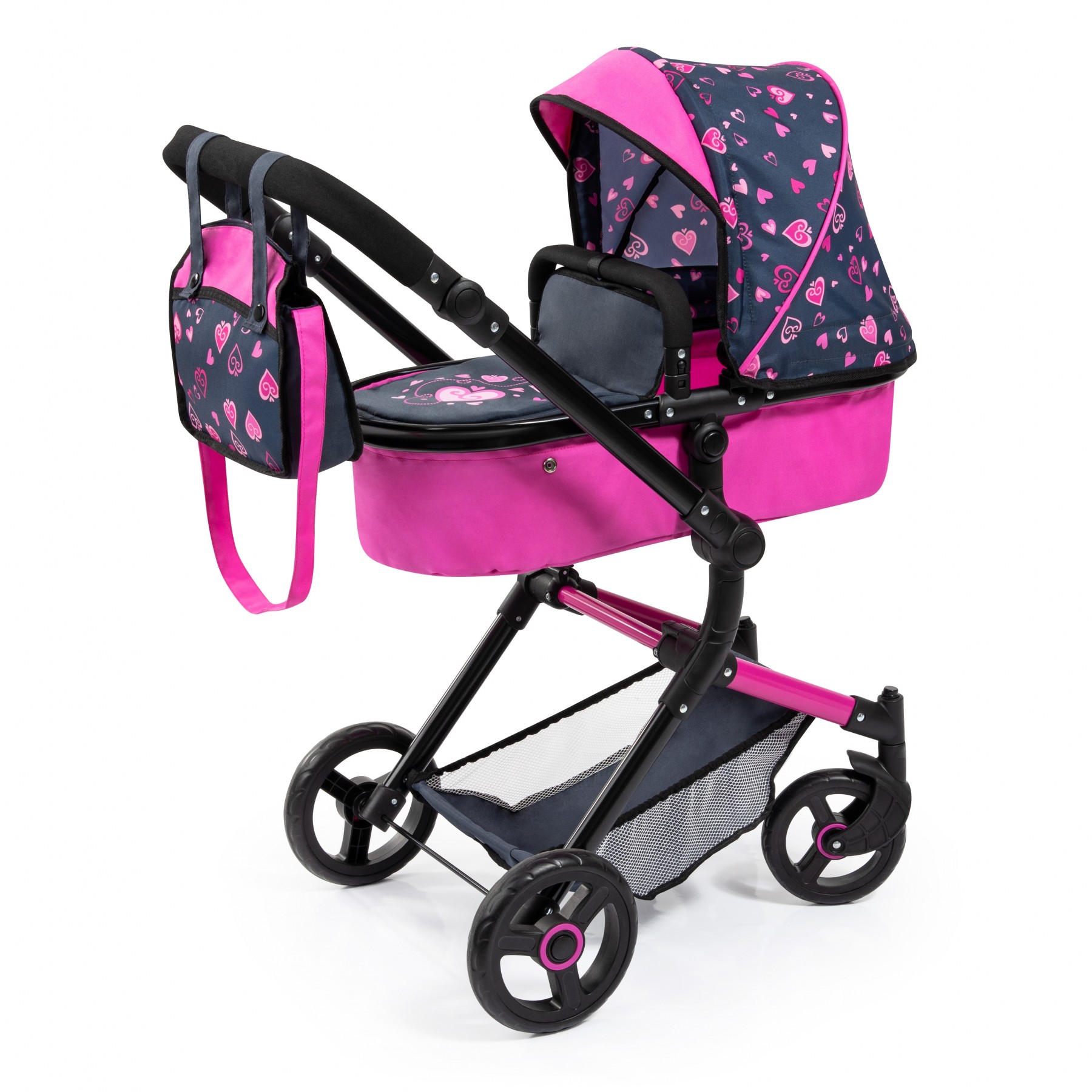 Bayer - Combi Dolls Pram - Vario - Navy & Purple (18418AA)