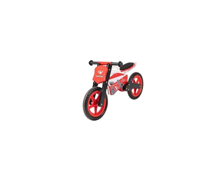 Babytrold - Bike & Balancebike in Wood - Red Motorbike