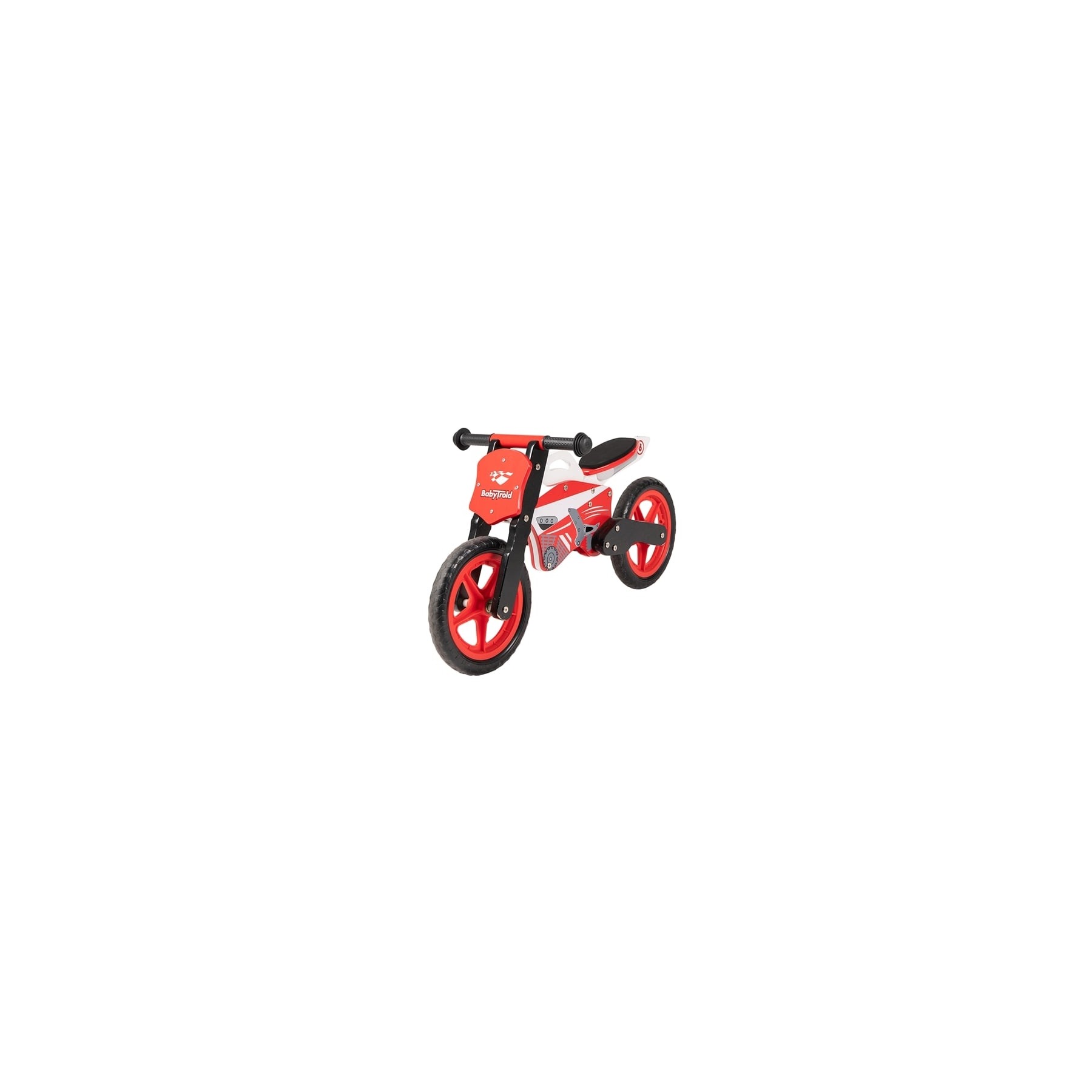 Babytrold - Bike & Balancebike in Wood - Red Motorbike
