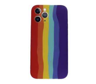 Funda Silicona Suave Elástica Arcoíris - iPhone 12 Mini
