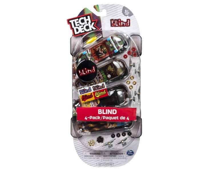 Tech Deck, Pack De 4 Finger Skateboards, Blind (6028815)