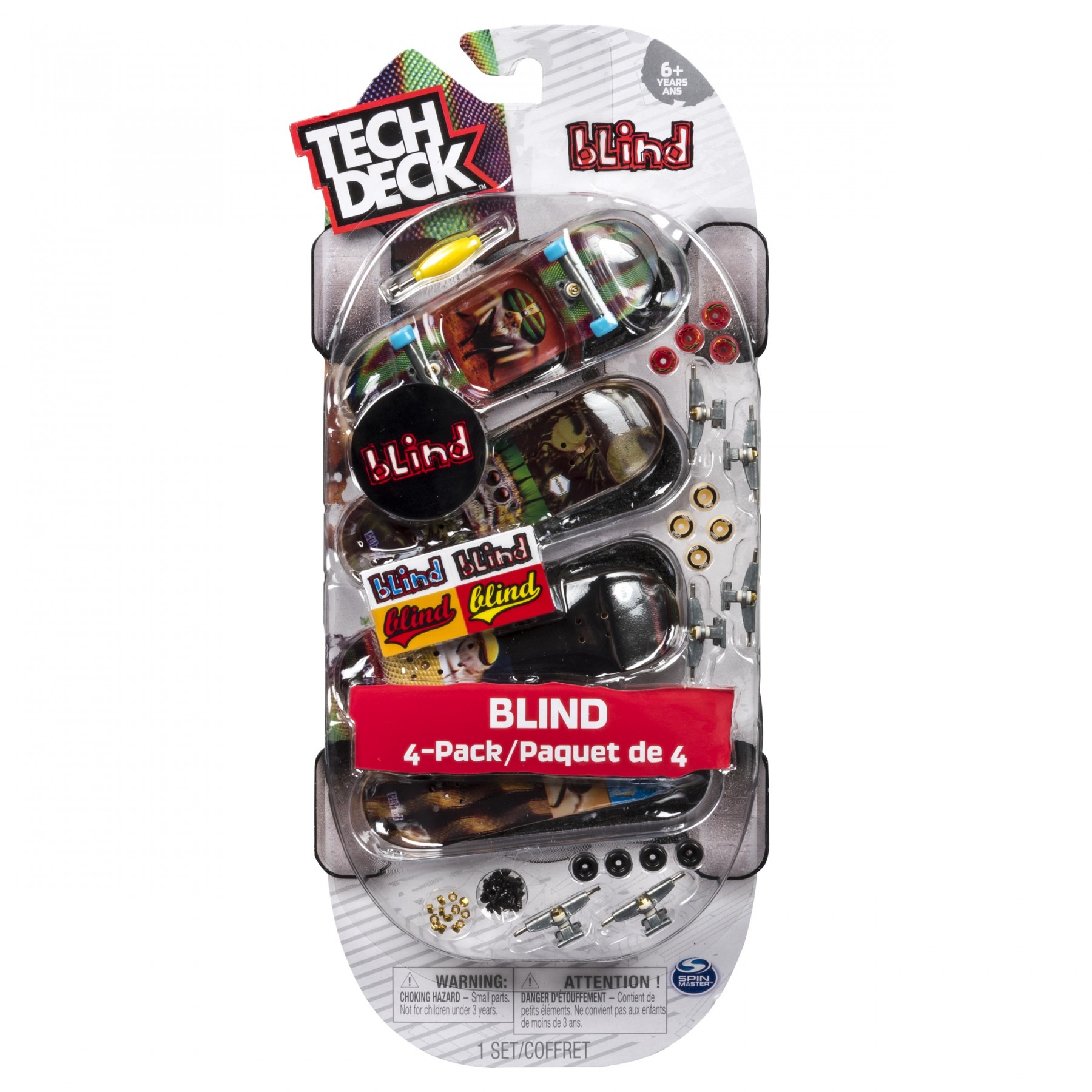 Tech Deck, Pack De 4 Finger Skateboards, Blind (6028815)