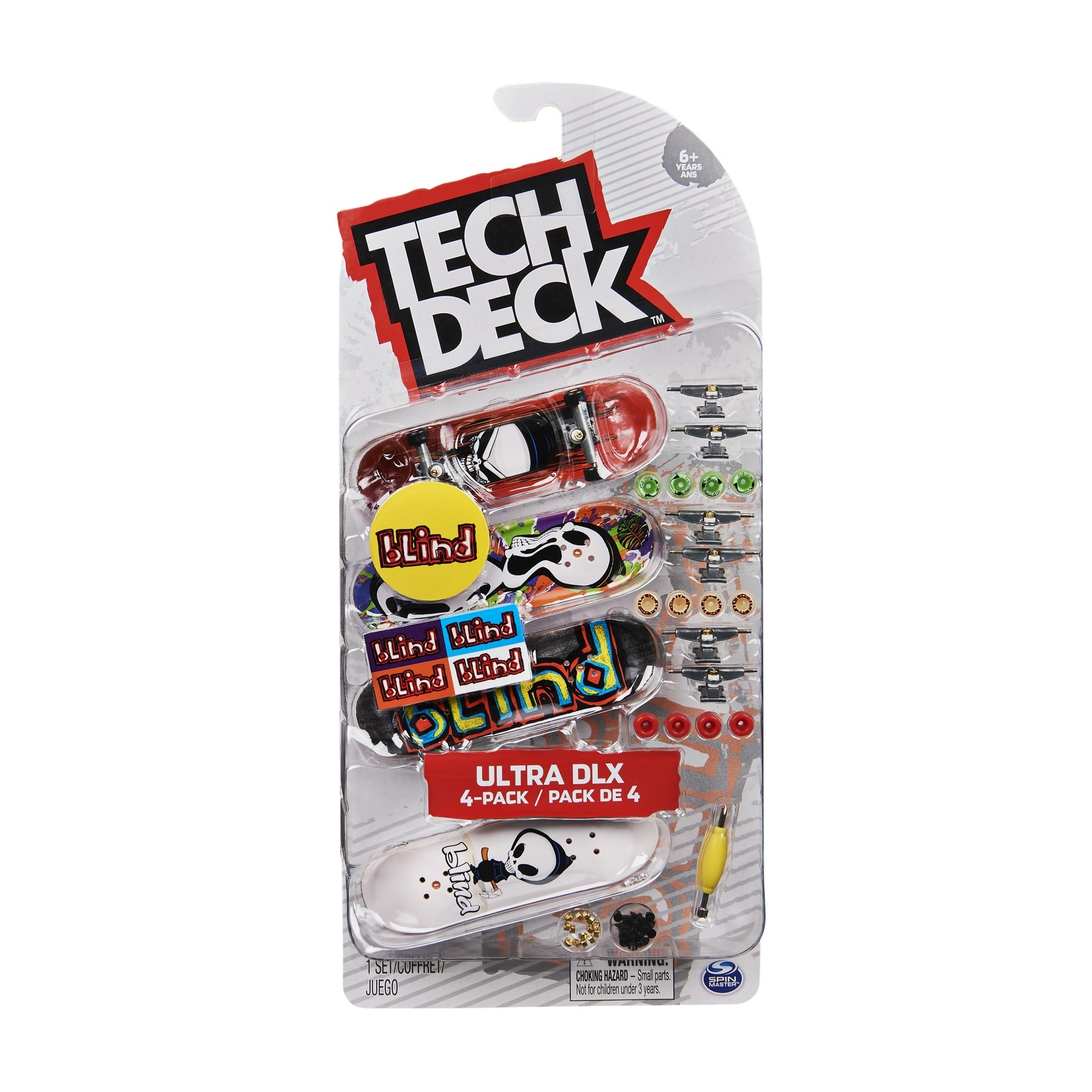 Tech Deck, Pack De 4 Monopatines De Dedo, Ultra Dlx Blind (6028815)