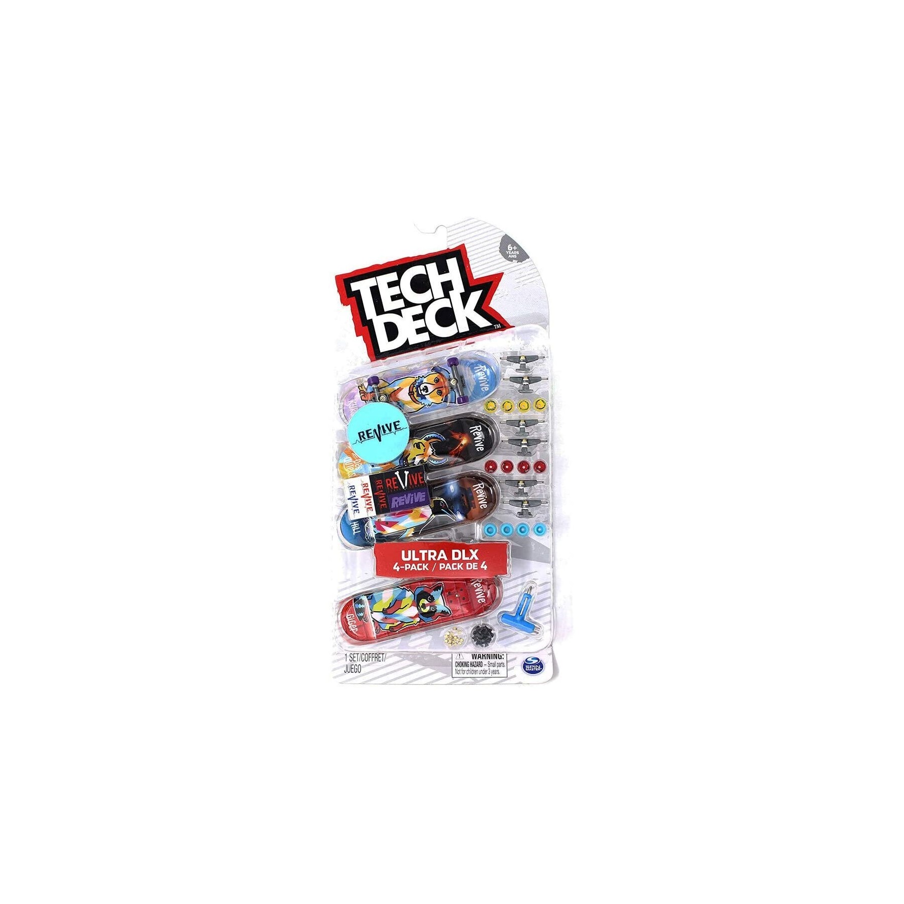 Tech Deck, Pack De 4 Monopatines Para Los Dedos, Ultra Dlx Revive (6028815)