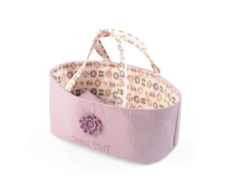 Smallstuff - Small Doll Basket with pillow and duvet - Rose (40029-05)