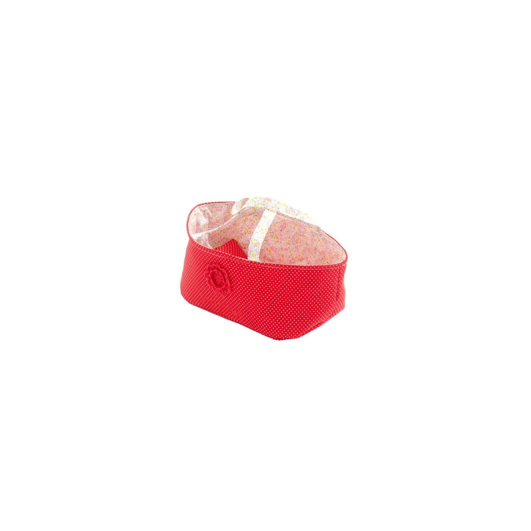 Smallstuff - Small Doll Basket with pillow and duvet - Red (40029-02)