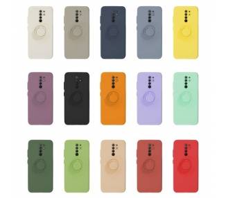 Funda Gel Silicona Suave Flexible para Xiaomi Mi 11 con Imán y Soporte de Anilla 360º 7 Colores