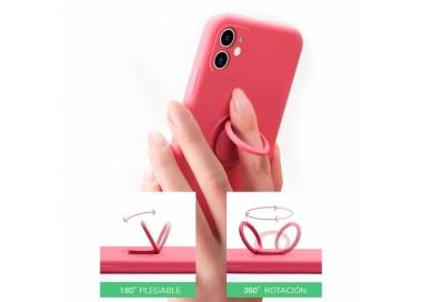 Funda Gel Silicona Suave Flexible para Samsung A20S con Imán y Soporte de Anilla 360º 7 Colores