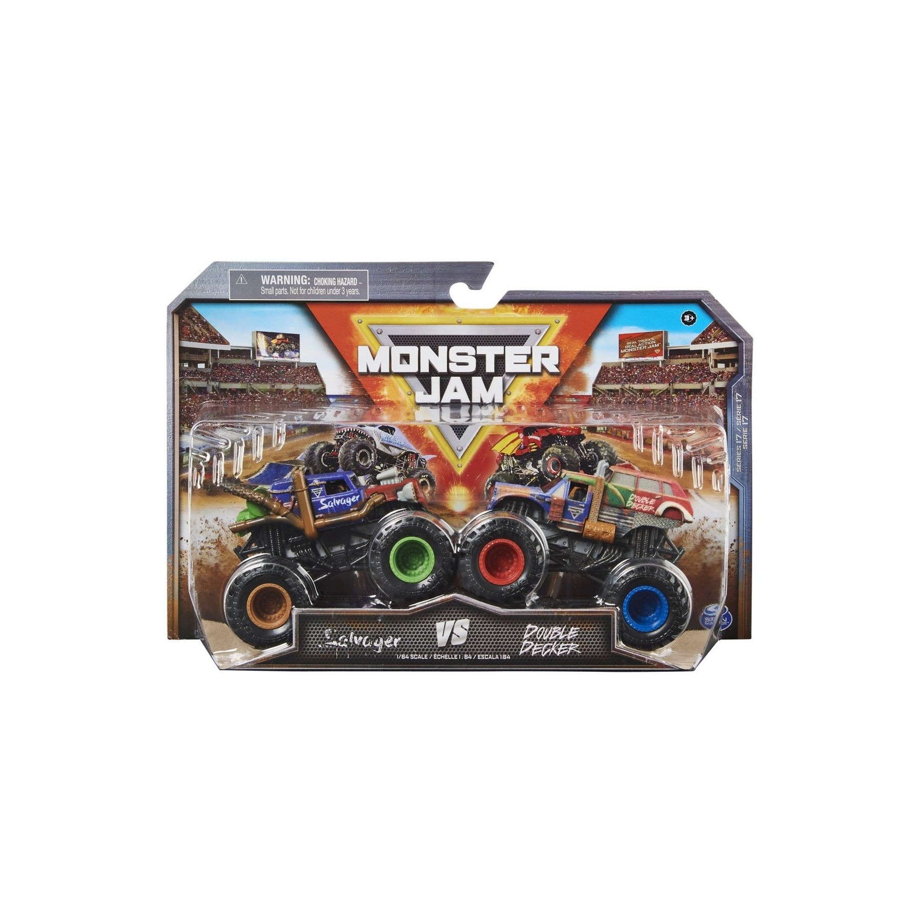 Monster Jam - 1:64 Die Cast 2 pack - Salvager vs. Double Decker
