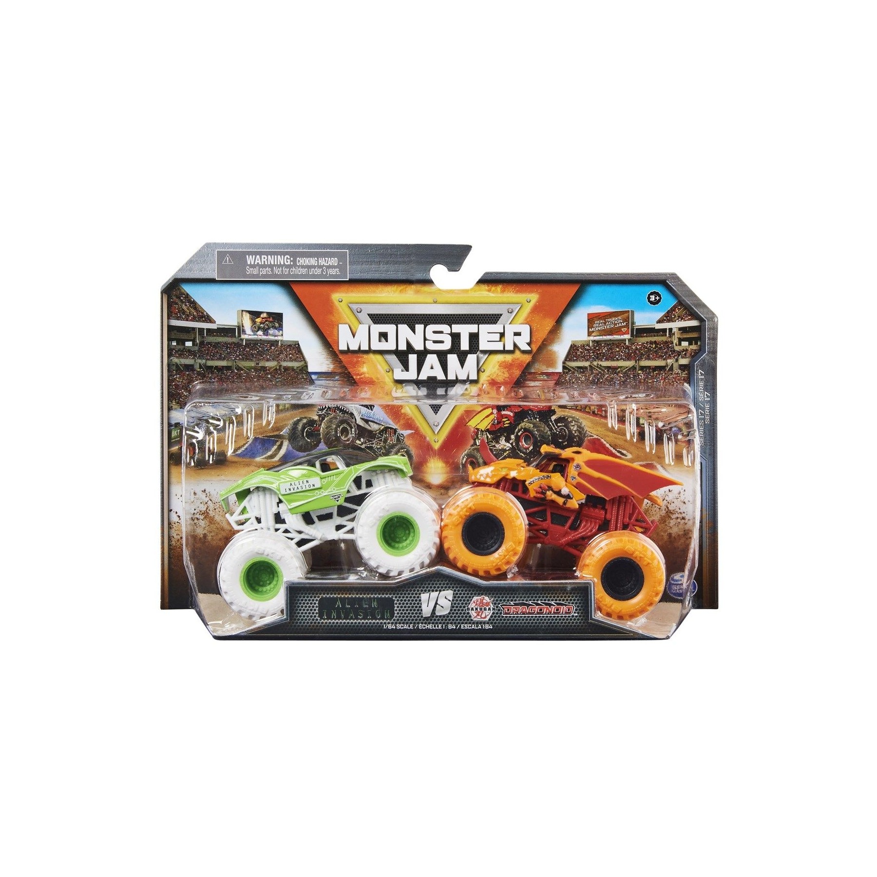 Monster Jam - 1:64 Die Cast 2 pack - Alien Invation vs. Dragonoid