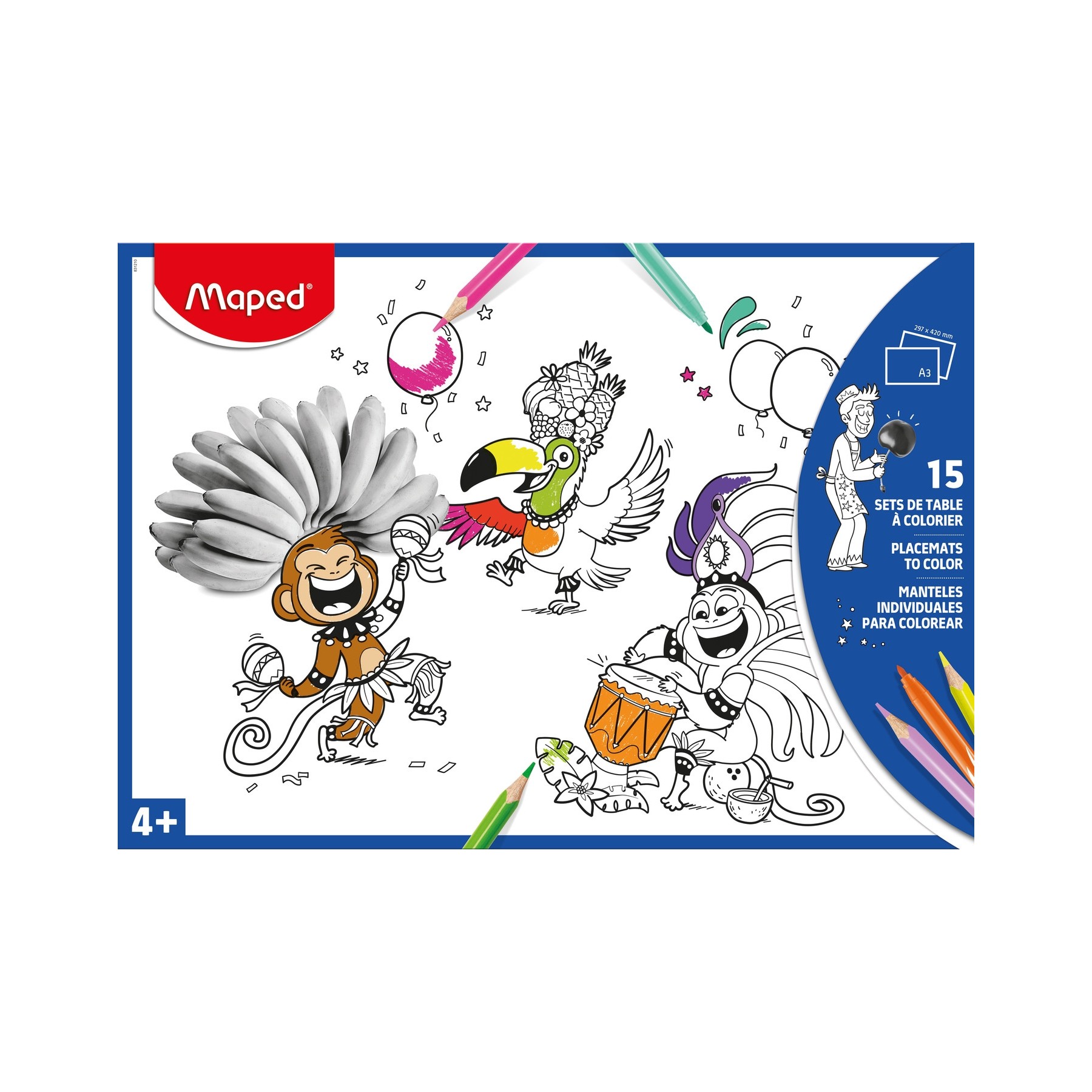 Maped - Photo Color Placemats to colour - Blue