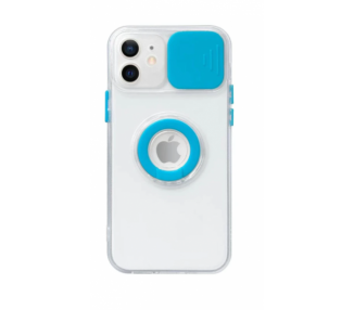 Funda iPhone 11 Pro Max Transparente con Anilla y Cubre Cámara 5 Colores